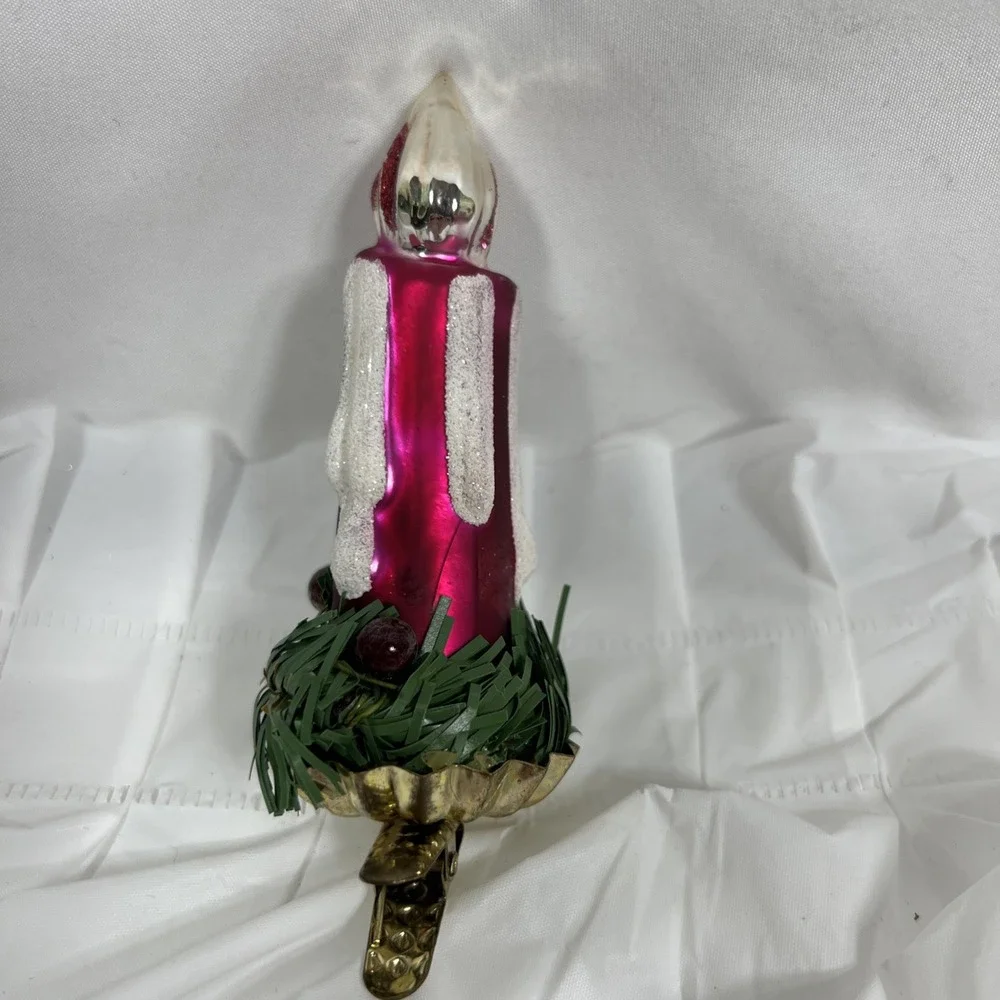 Purple And White‎ Clip-On Candle Ornament